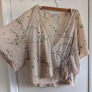 Floral Chiffon Wrap Shirt